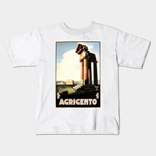 AGRIGENTO Valley of Temples Ruins Sicily Vintage Italy Travel Kids T-Shirt